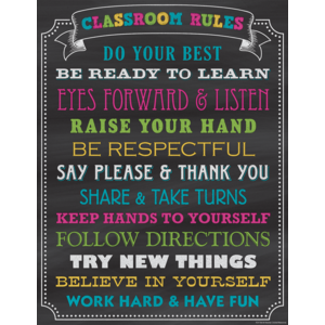 Poster: Chalkboard Brights Classroom Rules