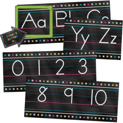 Bulletin Board Set: Chalkboard Brights Alphabet