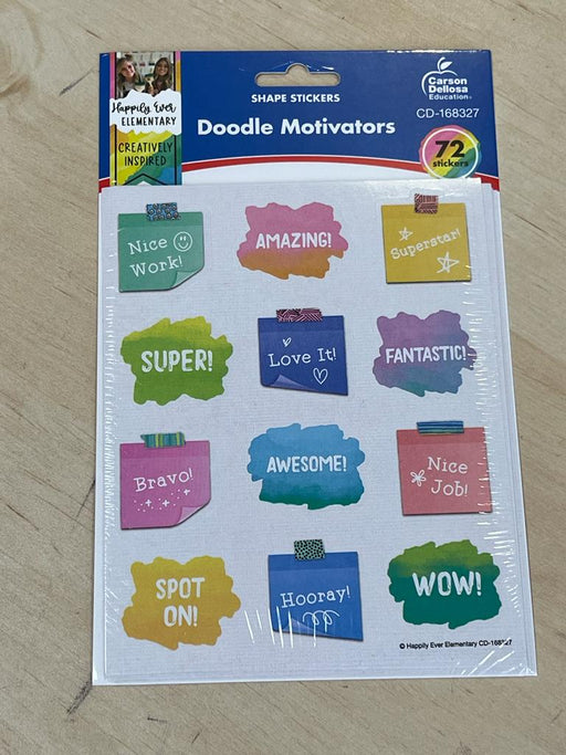Carson Dellosa Education CD-168327 Doodle Motivators Shape Stickers